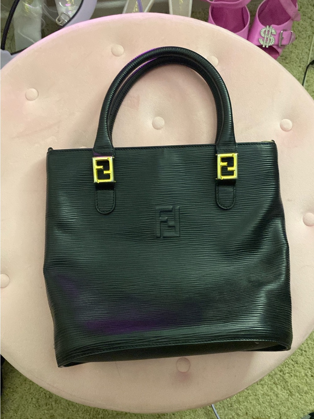 Fendi purse gold logo